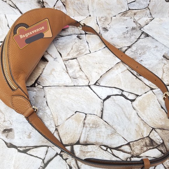 #bagsavenue Leila Belt Bag Warm Gingerbread Pebbled Leather Fanny Kate Spade - Picture 14 of 15